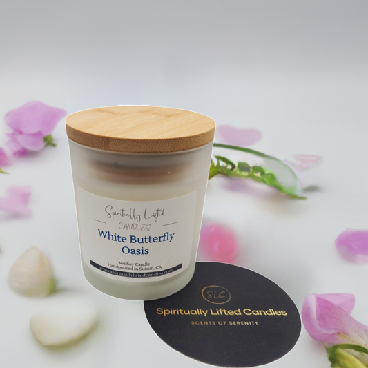 White Butterfly Oasis Soy Candle